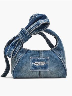 Marc Jacobs Washed Denim Shoulder Bag with Bow Handle